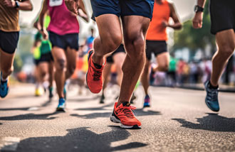 Eine Gruppe Läufer bei einer Laufveranstaltung